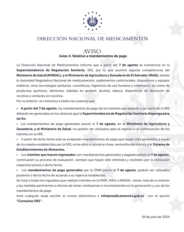 Superintendencia de Regulación Sanitaria en El Salvador